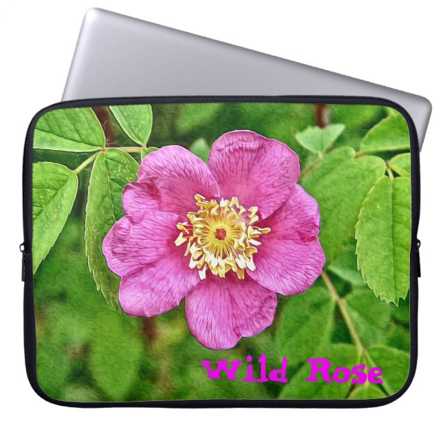 One Wild Rose Laptop Sleeve (Front)