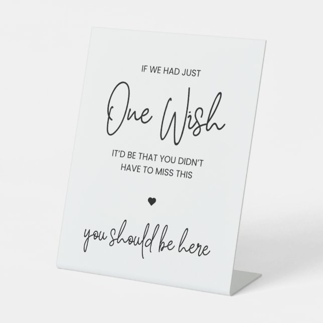 One Wish | Memorial Sign for Weddings and Events  (Front)
