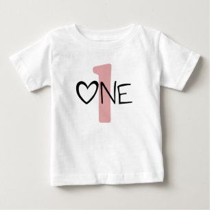 One with heart and a 1 for background baby T-Shirt