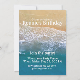 One with the Beach Birthday Invitation