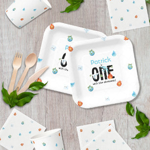 ONE With The Elements First Birthday Paper Plate