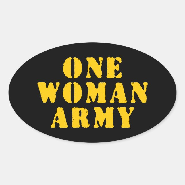 ONE WOMAN ARMY OVAL STICKER (Front)