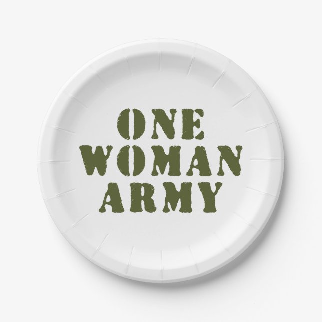 ONE WOMAN ARMY PAPER PLATE (Front)