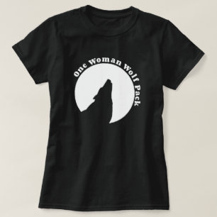 One Woman Wolf Pack in Black T-Shirt