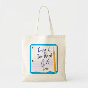 One Word at a Time Funny Author Art Tote Bag