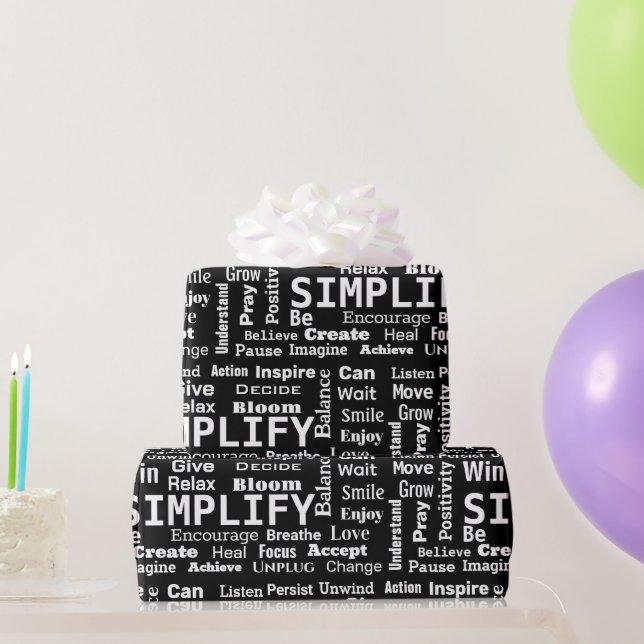 One Word Collage To Live By Wrapping Paper (Party Gifts)