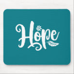 One Word That Say Hope Cursive Calligraphy Mouse Mat<br><div class="desc">Hope. Inspirational and motivational quote and saying design with positive message and uplifting life slogan. Cool typography art merchandise for those looking for one word that defines your attitude and good vibe. Perfect for those who love funny sarcastic quote, witty humour, sassy attitude and sarcasm. Great Christmas gift and birthday...</div>