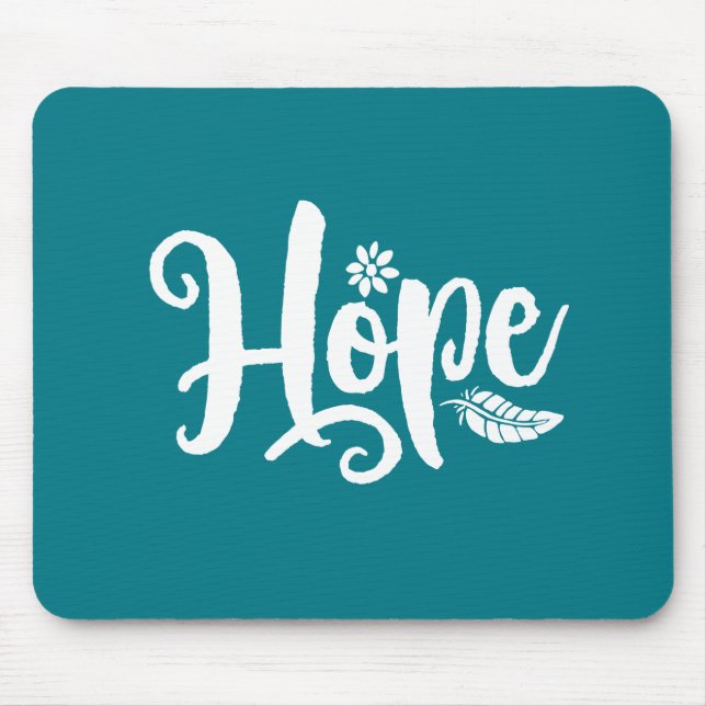 One Word That Say Hope Cursive Calligraphy Mouse Mat (Front)