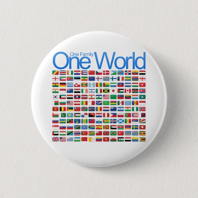 One World 6 Cm Round Badge (Front)