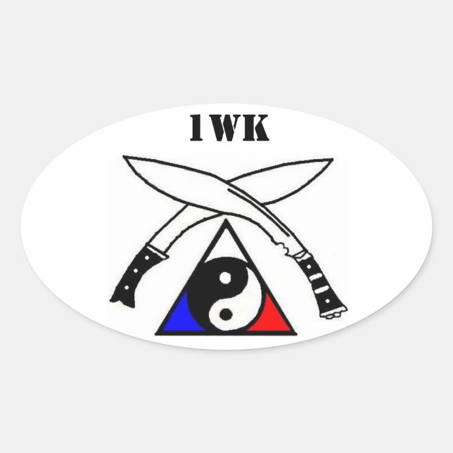 One World Karate Association Emblem Oval Sticker (Front)