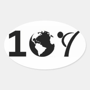 One World Karate Oval Sticker