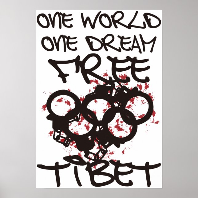 ONE WORLD ONE DREAM FREE TIBET POSTER (Front)