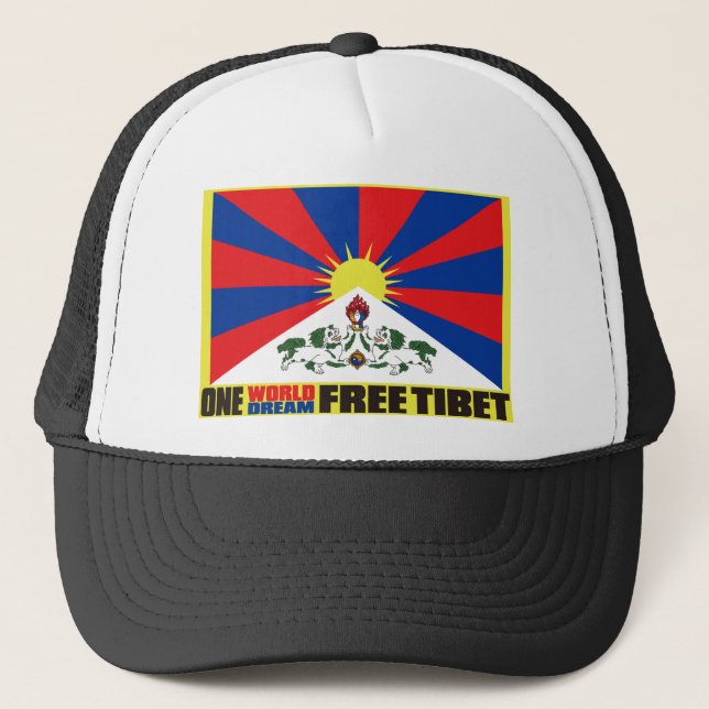 ONE WORLD ONE DREAM FREE TIBET TRUCKER HAT (Front)