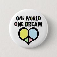 One World One Dream Peace Symbol Heart