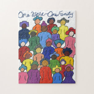 One World, One Family Multicultural Puzzle