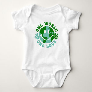 One World One Love Peace On Earth T-Shirt Baby Bodysuit
