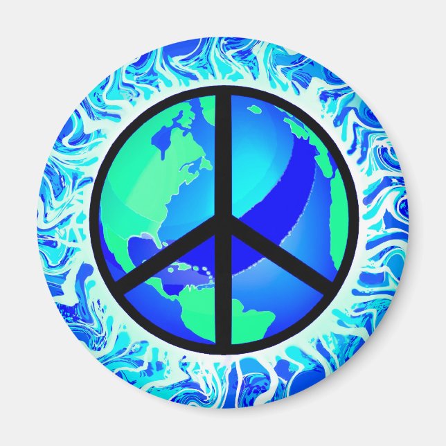 One World Peace Sign Magnet (Front)