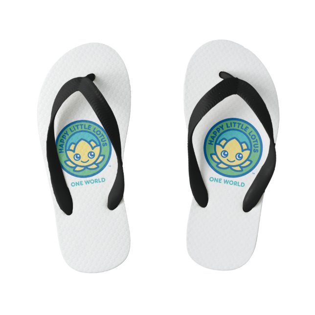 ONE WORLD Sandals, Happy Little Lotus, HLL_05 Kid's Flip Flops (Footbed)