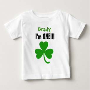 One Year 1st Birthday Lucky Shamrock V05 Baby T-Shirt