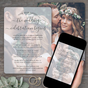 One Year Anniversary Reception 2 Photo Overlay Invitation