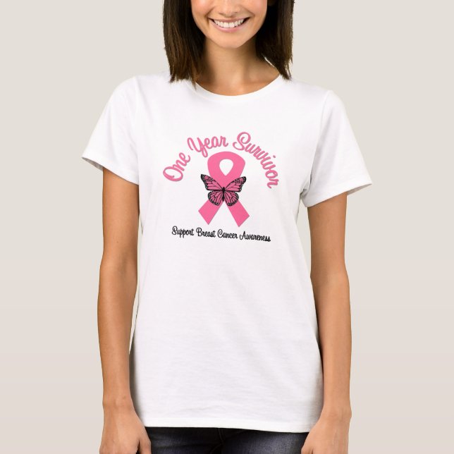 One Year Breast Cancer Survivor Shirts (Front)