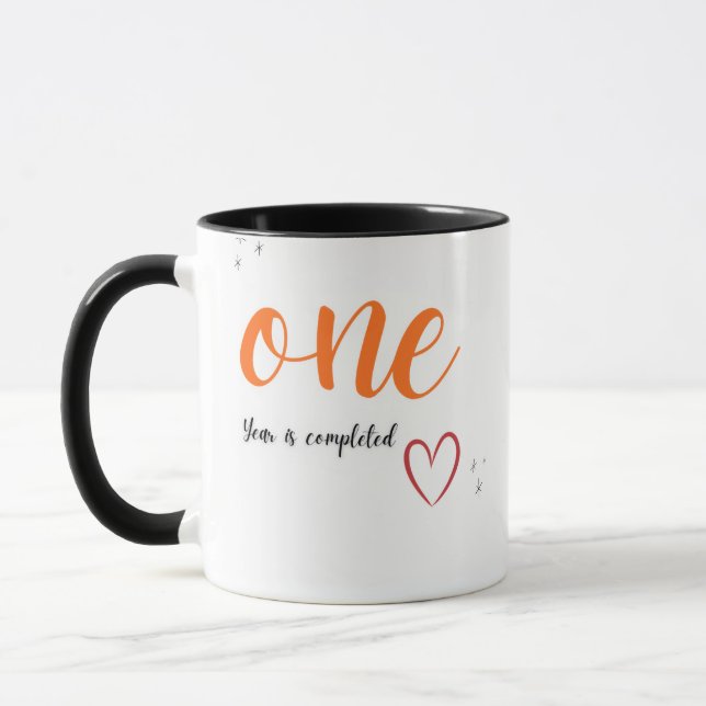 One Year Completed Mug | 1st Anniversary CoffeeMug (Left)
