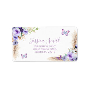 One Year Fluttered Butterfly 1st Birthday Address Label