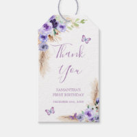 One Year Fluttered Butterfly Birthday Thank You