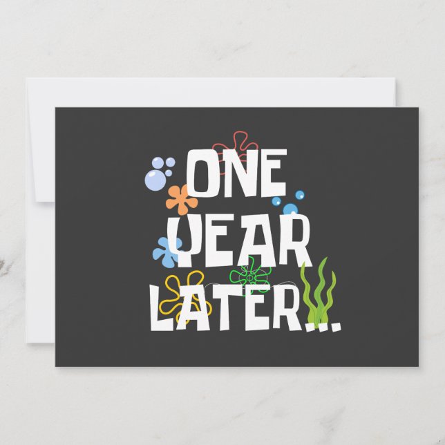 One Year Later, Funny 1st Birthday Party Invitation (Front)