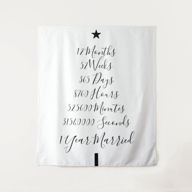 One Year Married Anniversary Tapestry (Front)