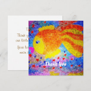 One Year of Love Tropical Fish 1st Birthday Thank You Card