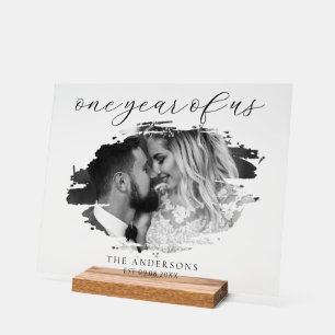 One Year of Us First Wedding Anniversary Acrylic Sign