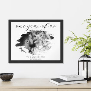 One Year of Us Personalised Wedding Anniversary  Poster