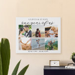 One Year of Us Photo Collage Wedding Anniversary Faux Canvas Print<br><div class="desc">Create your own first wedding anniversary gift. Simple to personalise by adding six of you favourite pictures to this collage template.</div>