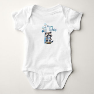 "One Year Old" – Blue First Birthday Bodysuit for