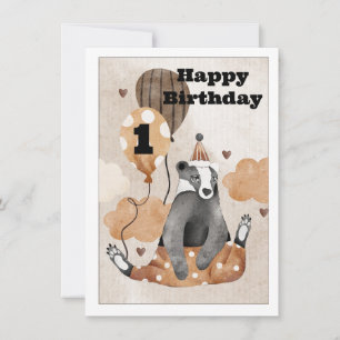 One Year Old Boy Baby Animal Birthday 