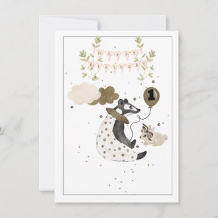 One Year Old Boy Baby Animal Birthday 