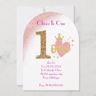 ONE YEAR OLD GIRL BIRTHDAY INVITATION