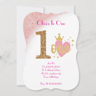 ONE YEAR OLD GIRL BIRTHDAY INVITATION