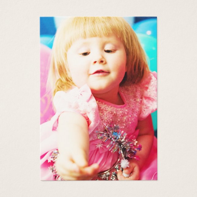 One Year Old  Girls Birthday Photo Cards (Front)