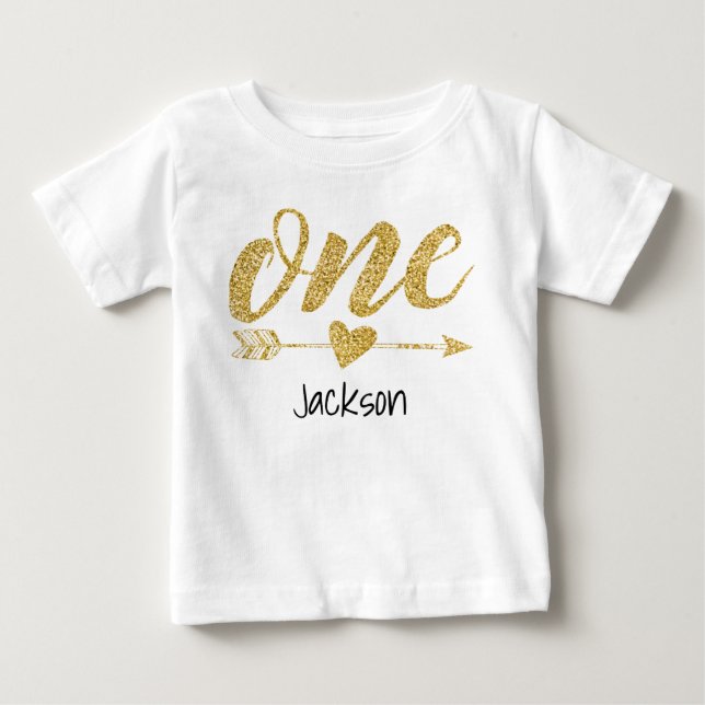 One Year Old Personalised Baby T-Shirt (Front)
