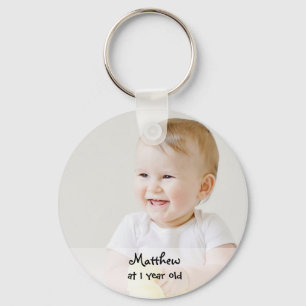One year old photo memory first birthday souvenir key ring