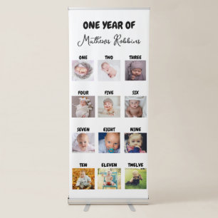 One Year Photo Collage Milestone Retractable Banner