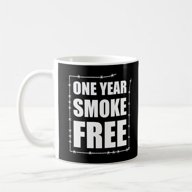 One Year Smoke Free Anniversary Mug (Left)