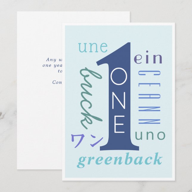 One Year Sober Card (Front/Back)