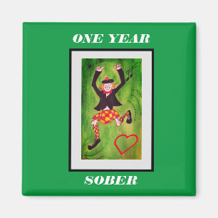 One year sober magnet