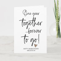 One Year Together Wedding Anniversary Husband Wife