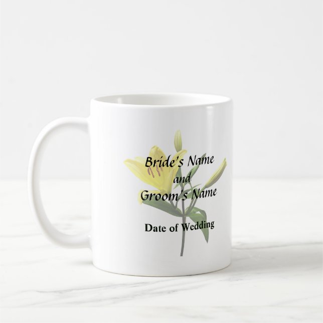 One Yellow Lily Coffee Mug (Left)