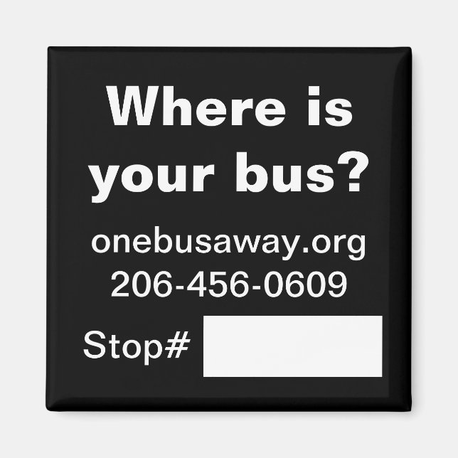 OneBusAway promotional magnet (Front)
