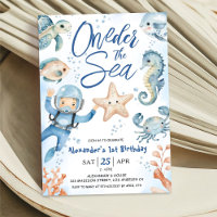 ONEder The Sea! 1st Birthday Boy Cute Ocean 